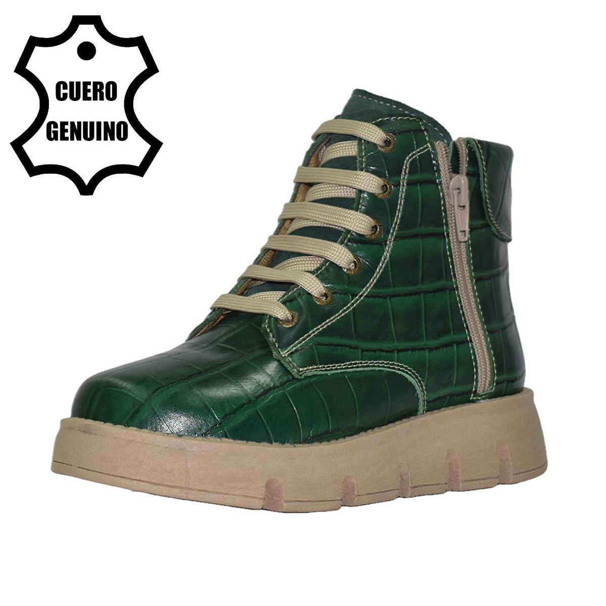 BRUNO KIDS - BOTÍN NIÑA BRUNO KIDS DE CUERO VERDE CROCOX