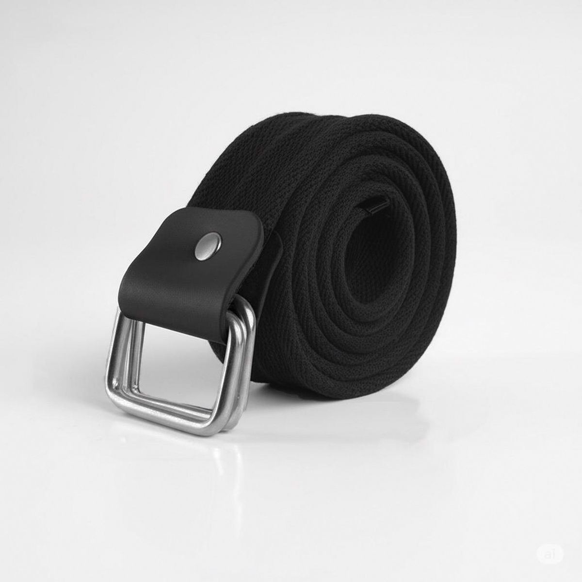 GENERICO - CORREA DE ALGODÓN NEGRO DOBLE D-RING