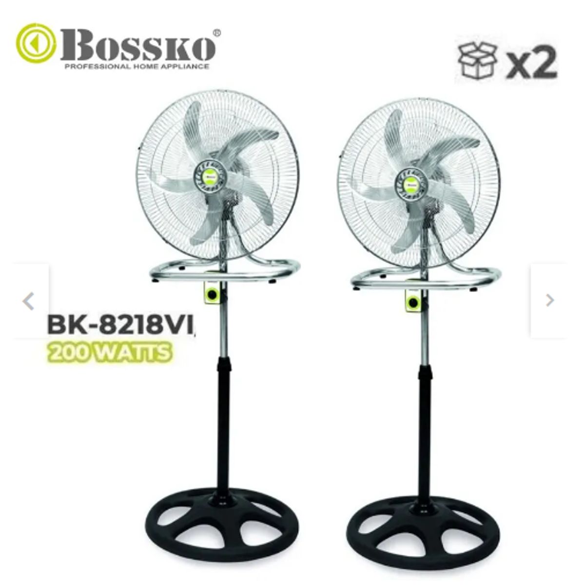 GENERICO - Pack de 2 Ventiladores 5 Aspas 3 en1 18" 200