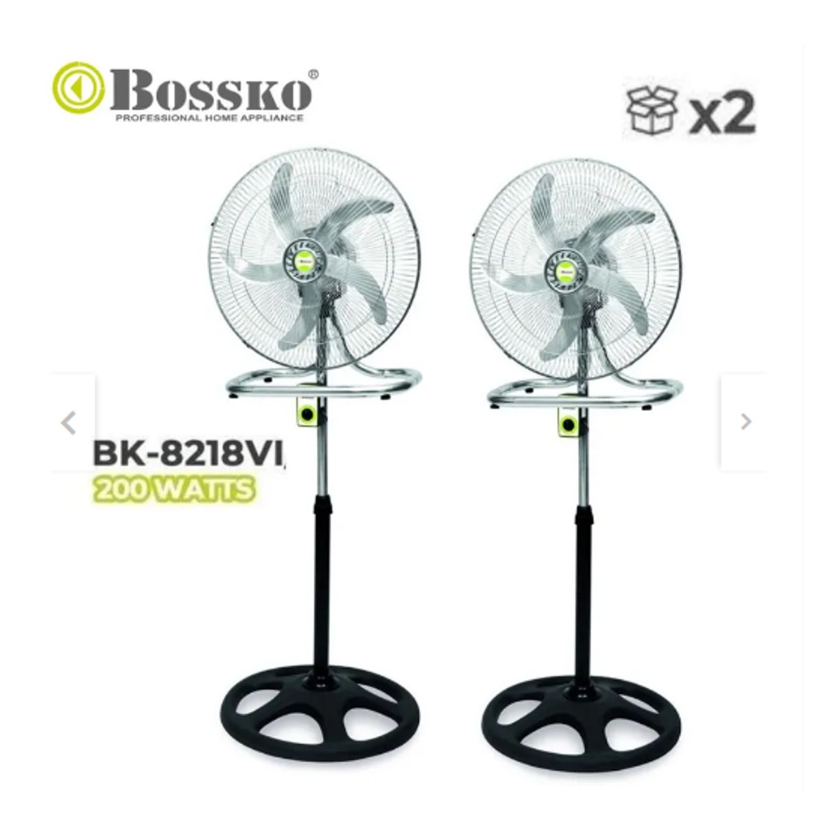 GENERICO - Pack de 2 Ventiladores 5 Aspas 3 en1 18" 200