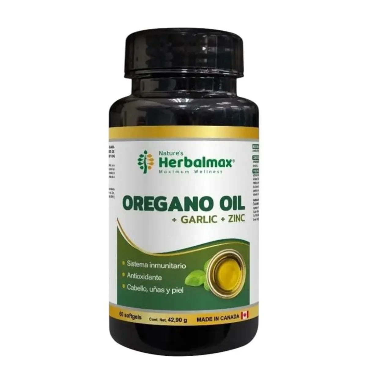 GENERICO - Oregano Oil + Garlic + Zinc 60 capsulas