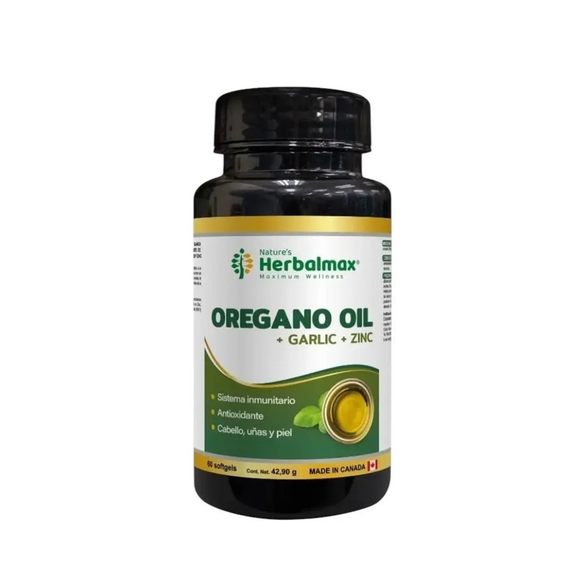 GENERICO - Oregano Oil + Garlic + Zinc 60 capsulas