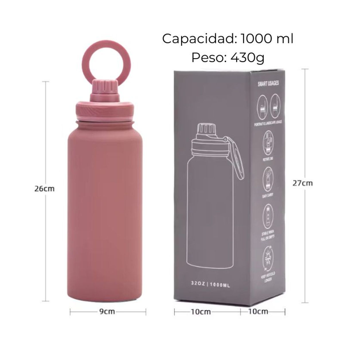 PRO ATHLETIC - TOMA TODO CON MAGSAFE - 1L PALO ROSA