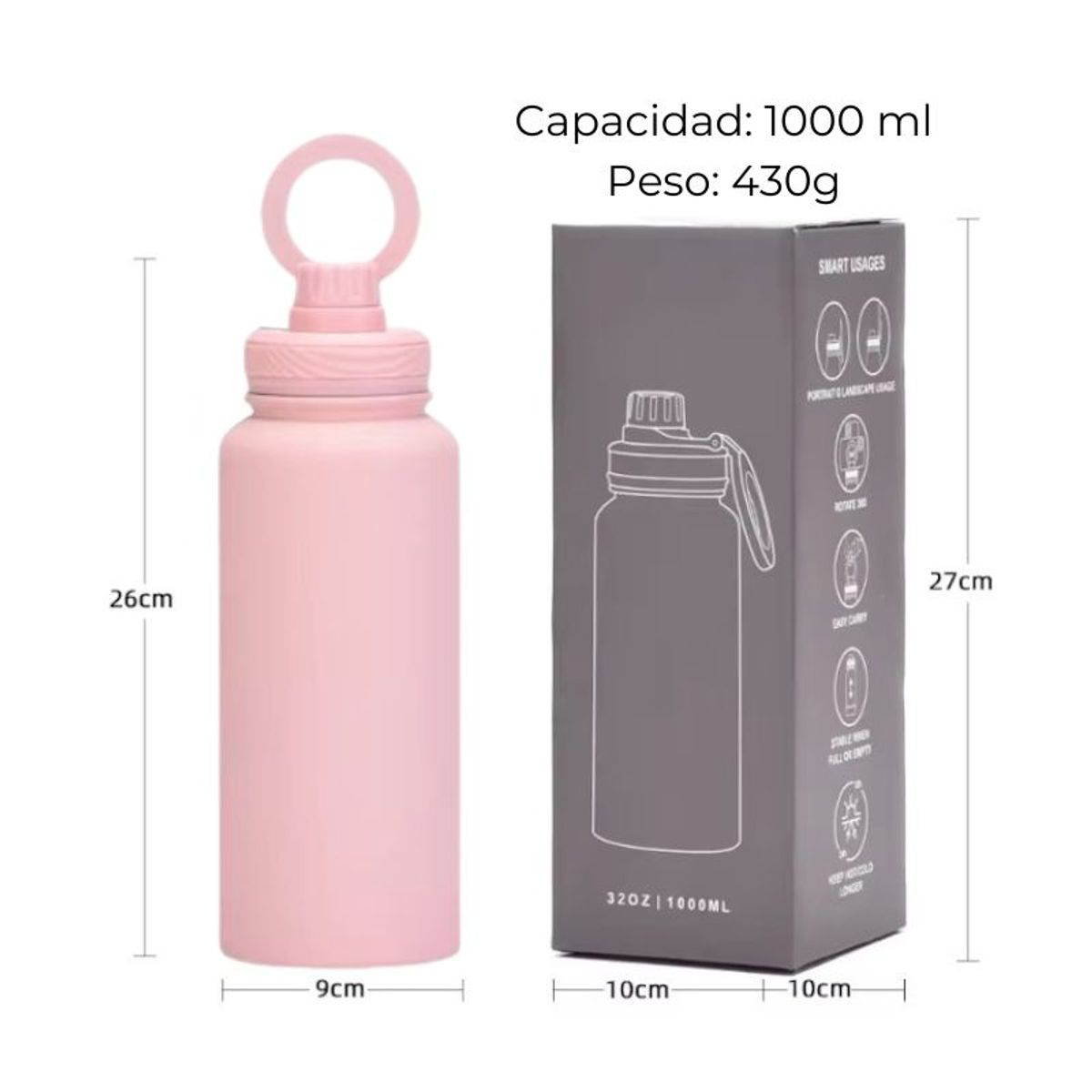 PRO ATHLETIC - TOMA TODO CON MAGSAFE - 1L ROSADO