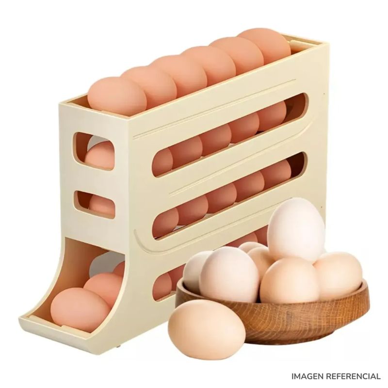 GENERICO - 2en1 Porta huevo Vertical Dispensador 4 Niveles Organiza Cocina Refri