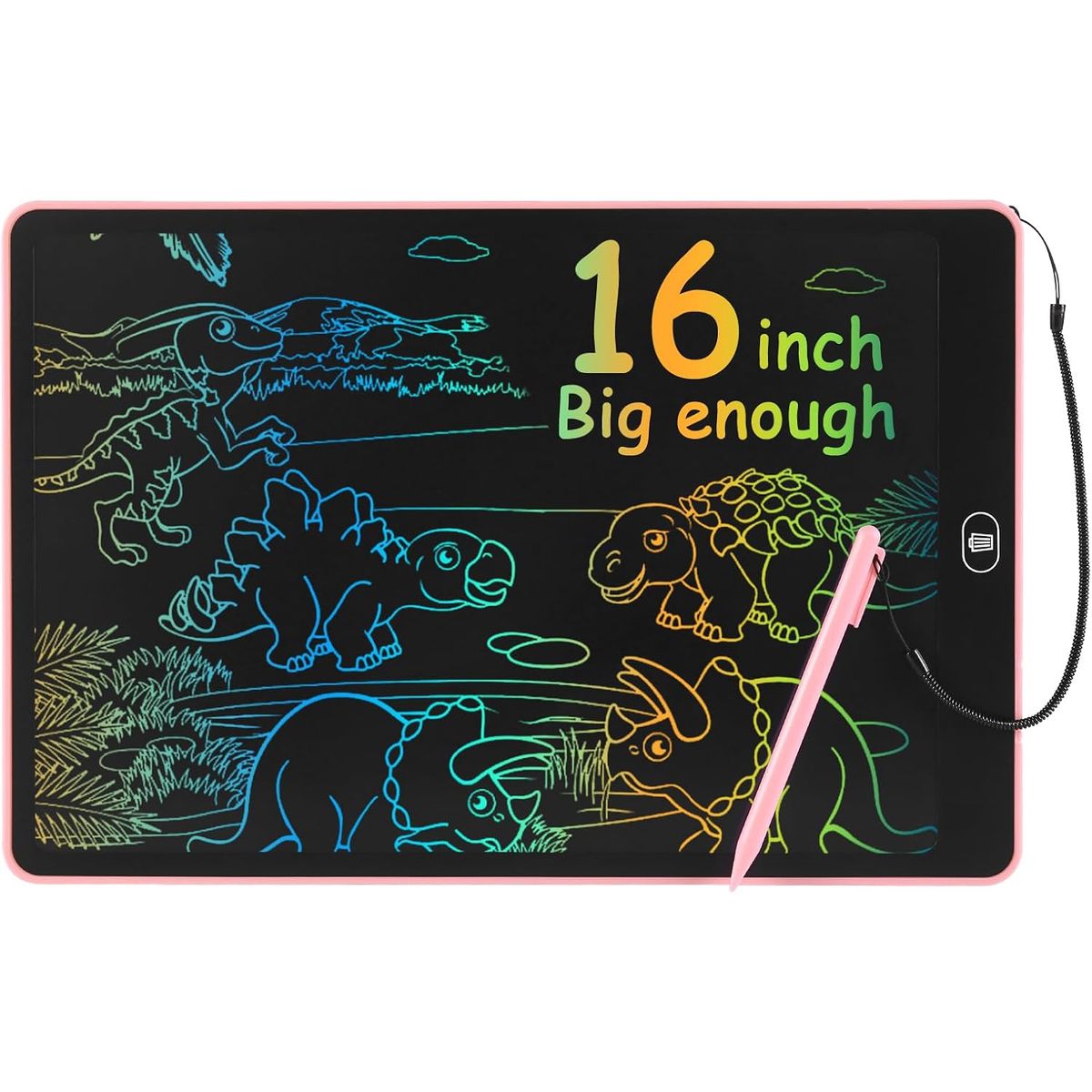 GENERICO - Tableta de escritura LCD de 16 pulgadas para niños y adultos ROSA