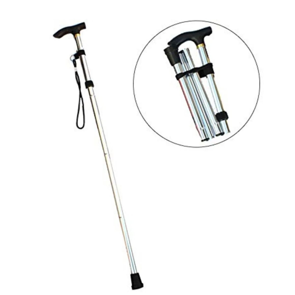 GENERICO - Bastón Plegable Ortopédico Aluminio Plateado