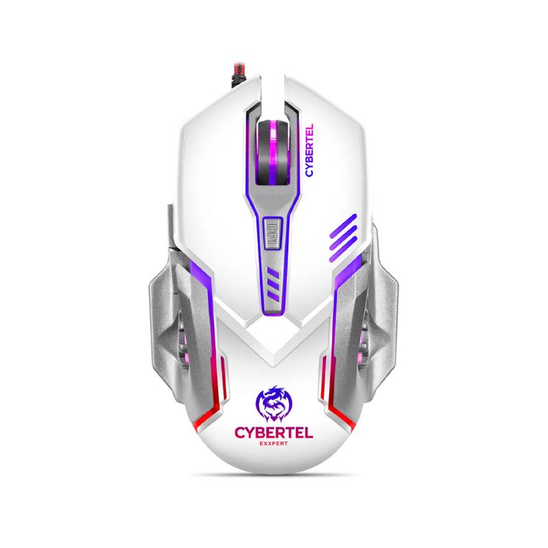 MICRONICS - Mouse Gamer EXXPERT WHITE CYB M502W USB 7LEDS 6B 3200DPI CYBERTEL