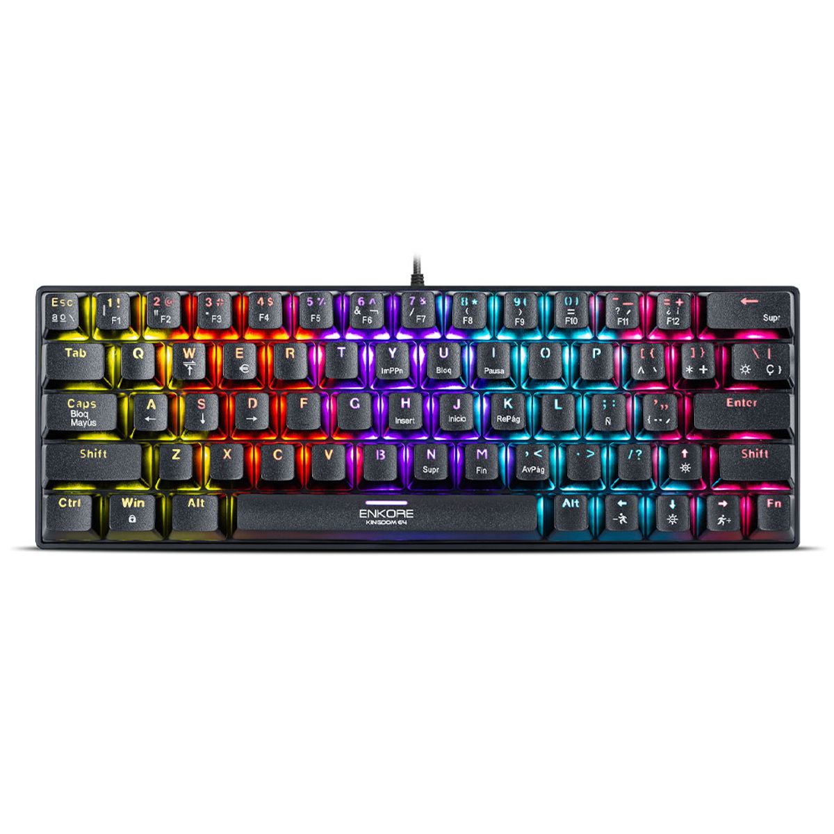ENKORE - KINGDOM 64 ENK1008 RAINBOW TECLADO GAMER MECANICO USB ENKORE