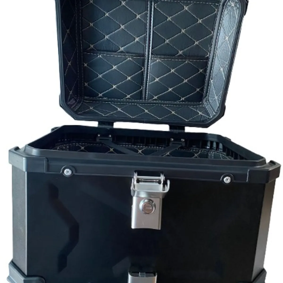 GENERICO - CAJUELA DE ALUMINIO 45 LT NEGRO PARA MOTO