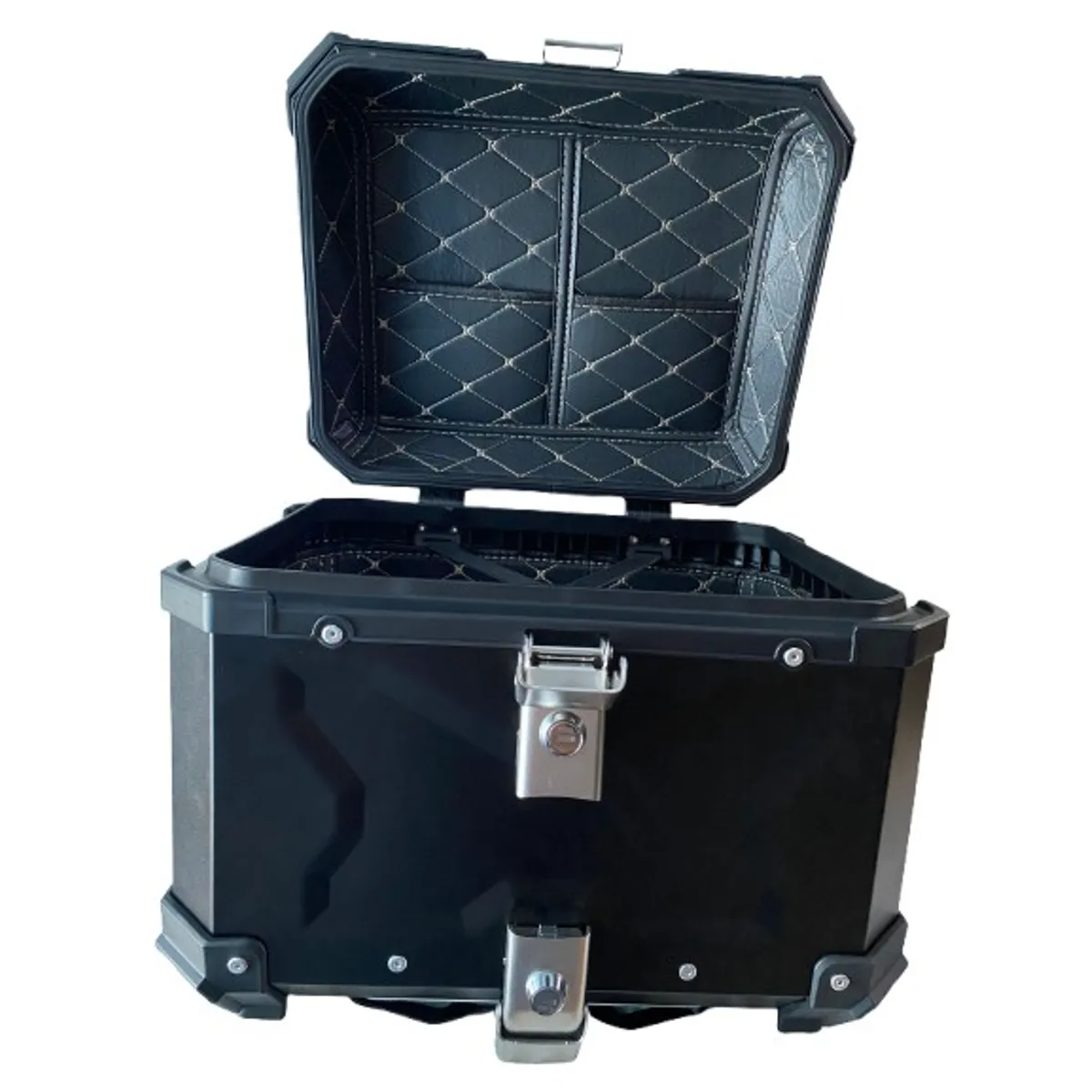 GENERICO - CAJUELA DE ALUMINIO 45 LT NEGRO PARA MOTO