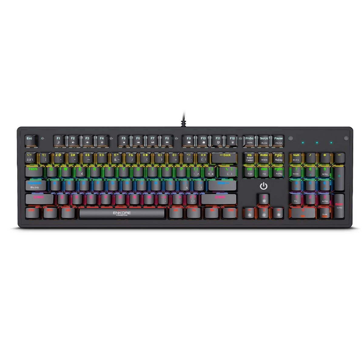 ENKORE - KINGDOM ENK1001 RAINBOW TECLADO GAMER MECANICO USB ENKORE