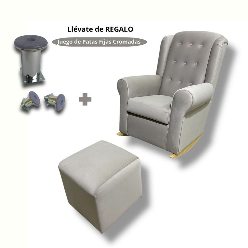 NO LOGO - Sillon Mecedor de Lactancia Antifluido color BEIGGE Mod BOTONES
