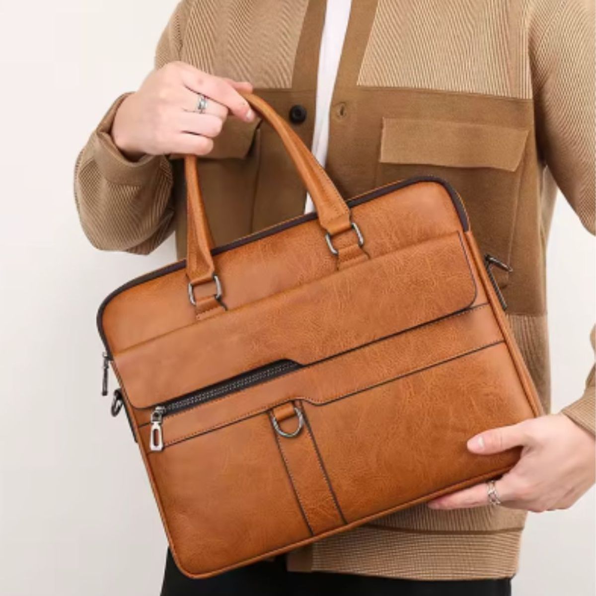 GENERICO - Maletin de cuero PU  varios compartimientos.