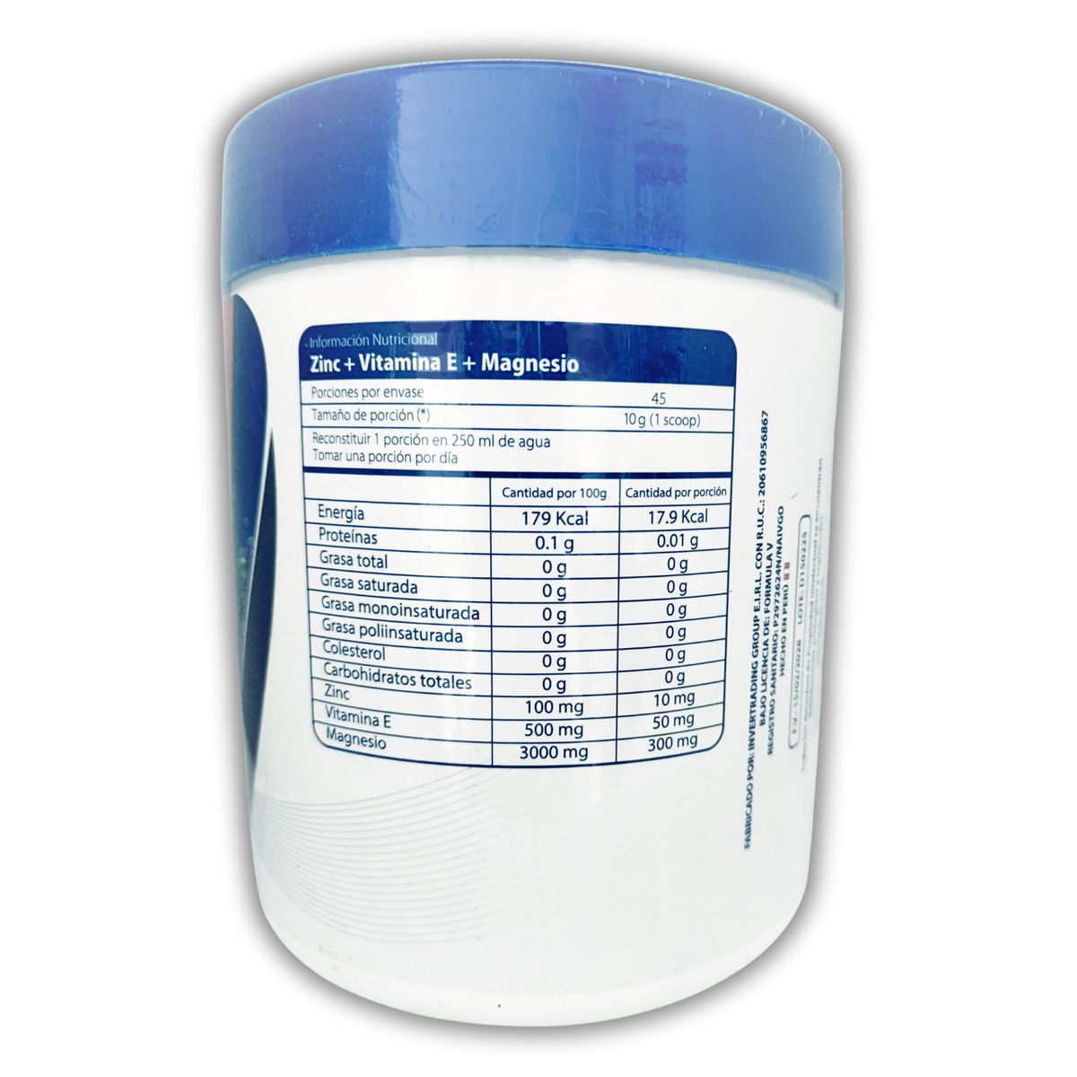 GENERICO - ZINC ADULTO + VITAMINA E + MAGNESIO 450 GRAMOS EN POLVO FORMULA V