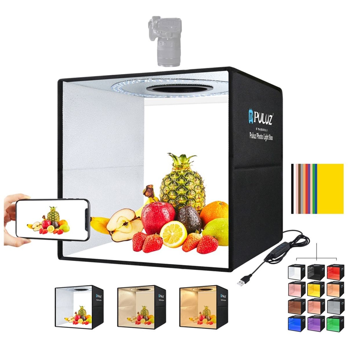 U BUY - Caja De Luz Para Fotografía Plegable 123 Colores De 40cm