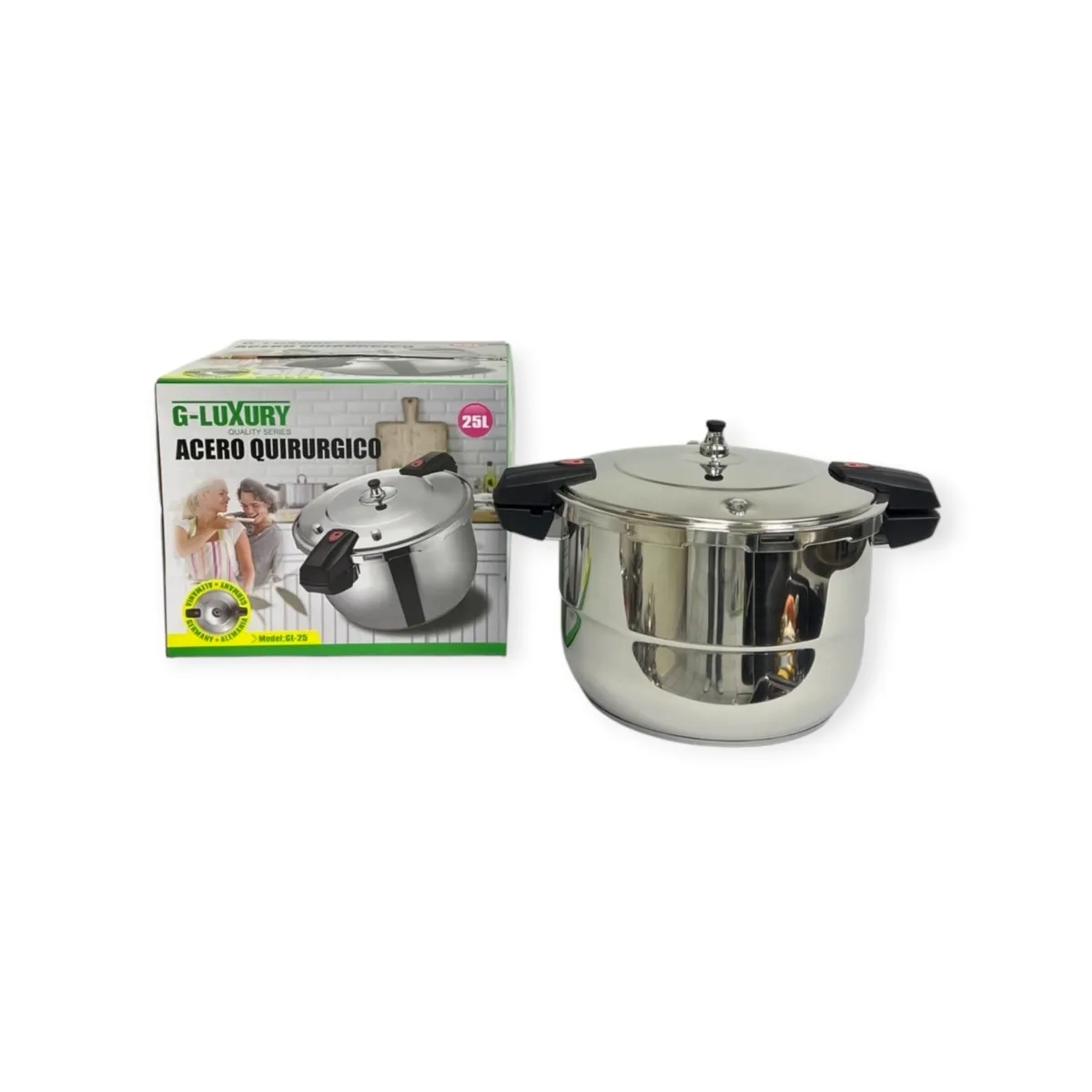 GENERICO - OLLA A PRESIÓN 25 LITROS DE ACERO QUIRÚRGICO G- LUXURY