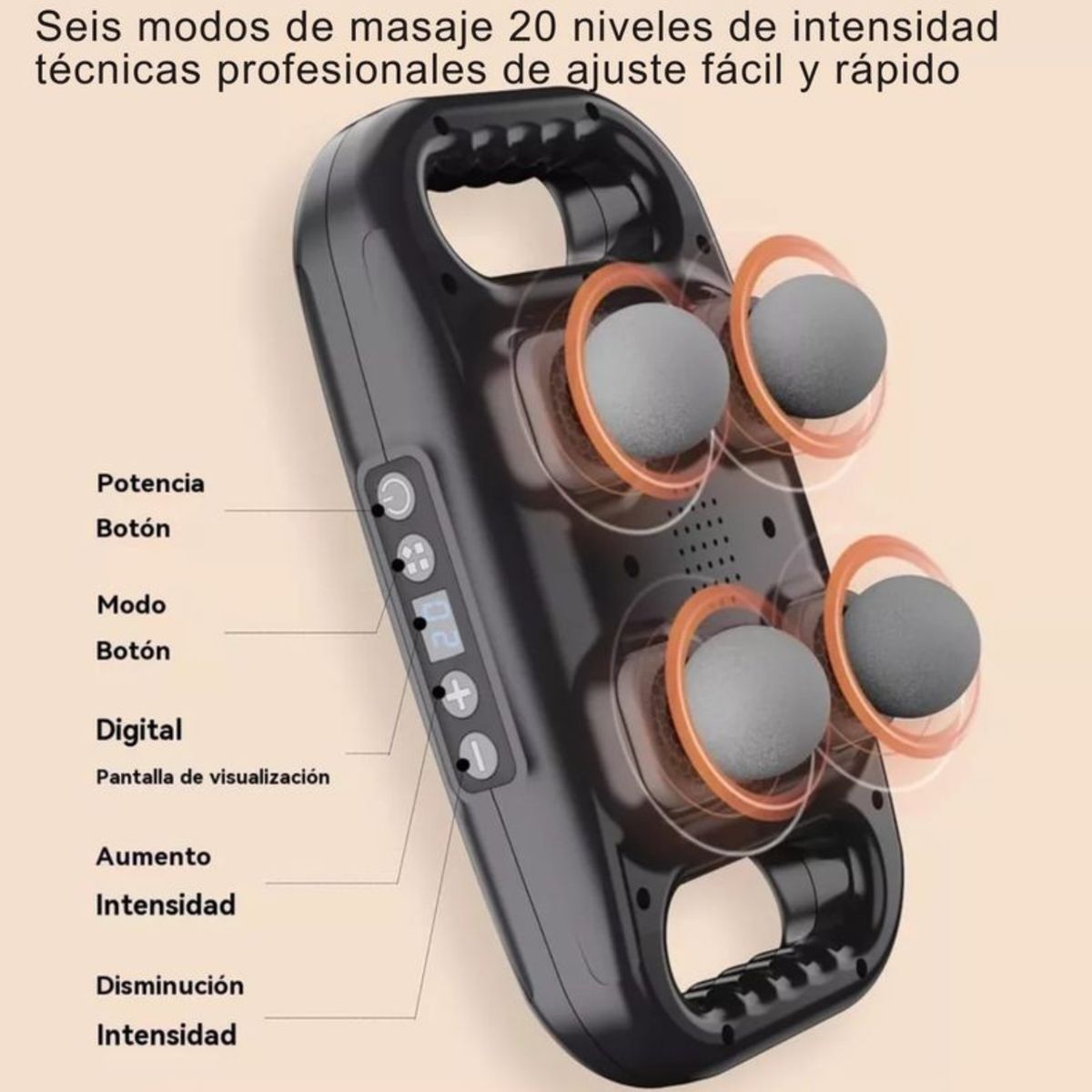OEM - Masajeador Muscular Corporal de 4 Cabezales