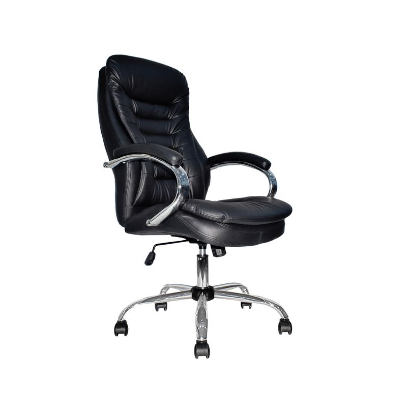 OFIDEAS - Silla Ergonómica Presidente Alba Cuero Negro Ofideas