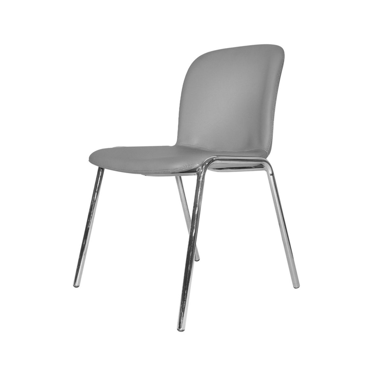 OFIDEAS - Silla Interlocutor Fija Baru Cuero Gris Ofideas