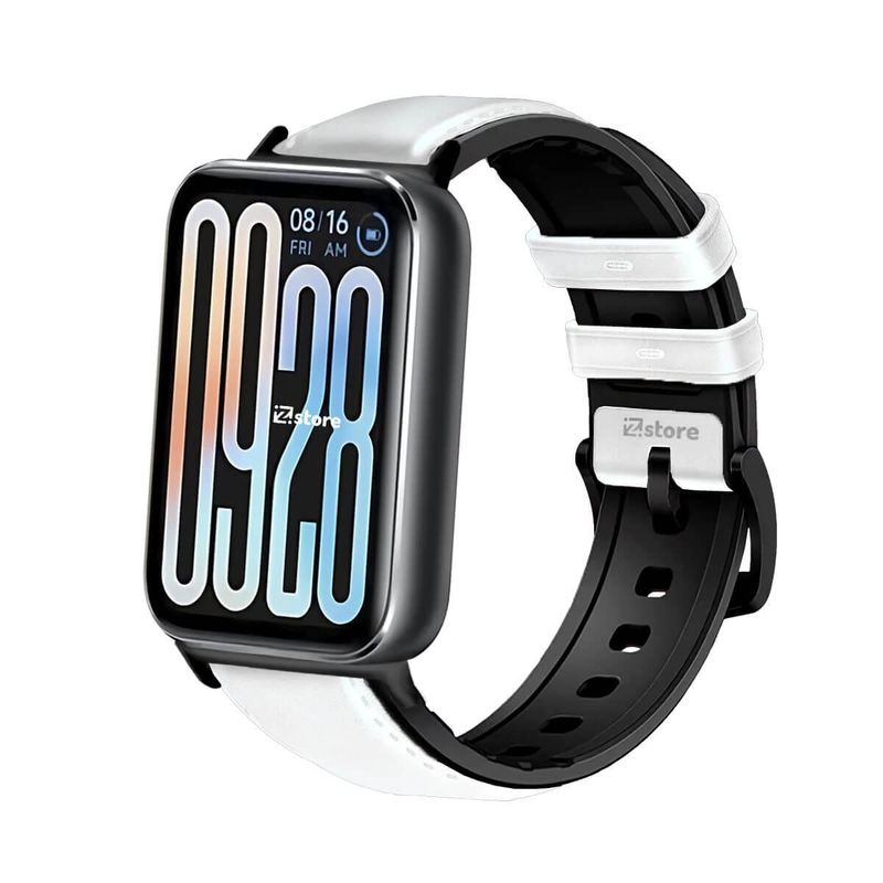 GENERICO - Correa de Cuero Para Xiaomi Smartband 9 Pro Black Blanco