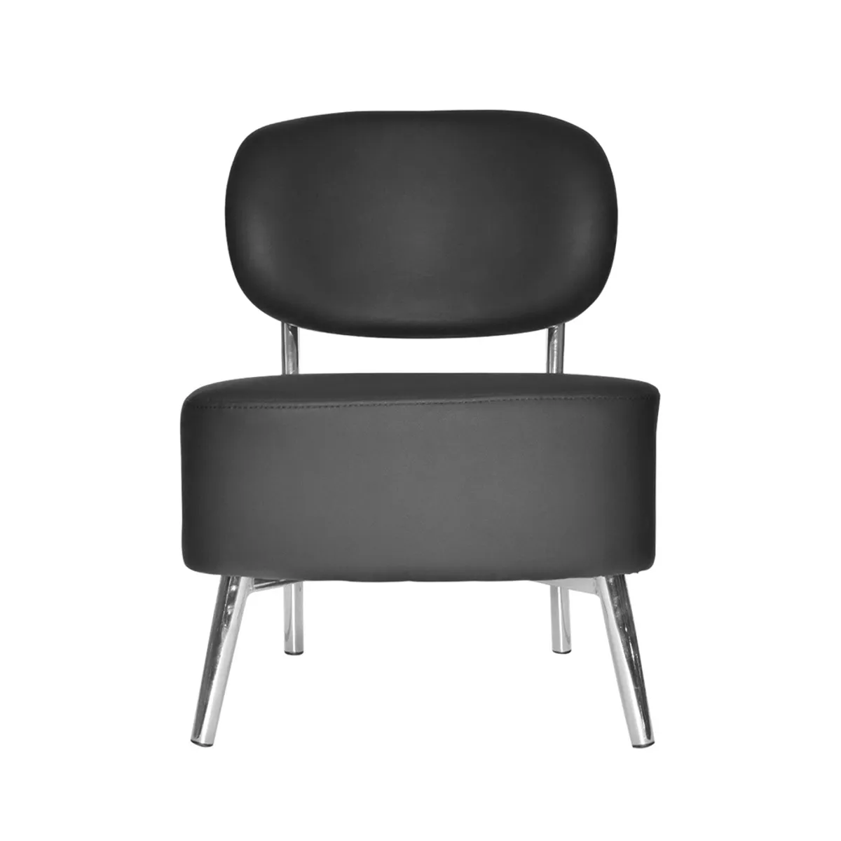 OFIDEAS - Silla Fija Interlocutora Bis Cuero Negro Ofideas