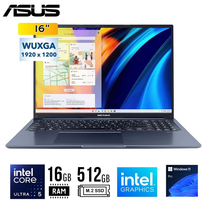 ASUS - LAPTOP ASUS X1607CA-MB058 16" WUXGA Intel CU 5 225H 16GB DDR5 512GB SSD W11 PRO