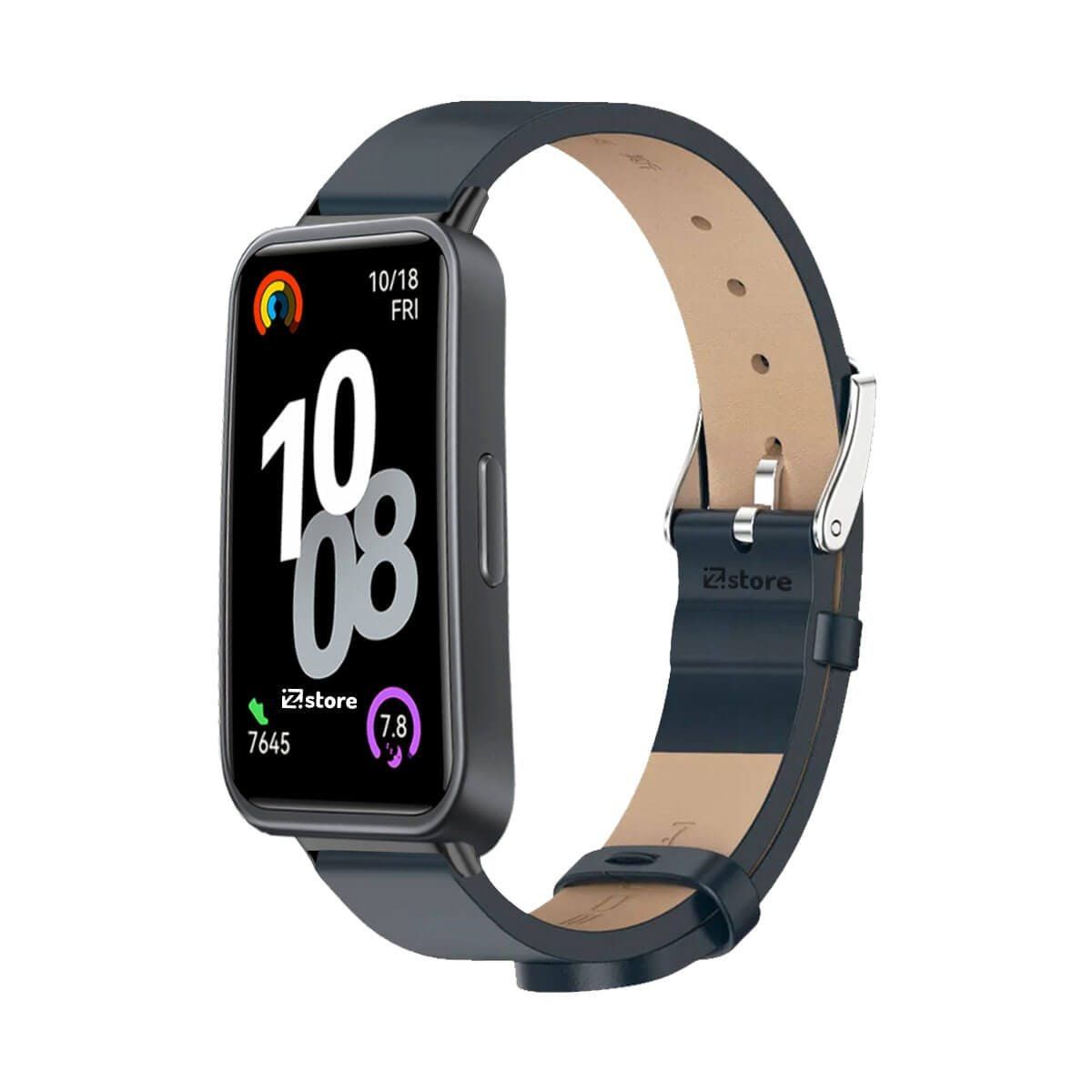 GENERICO - Correa de Cuero Para Huawei Band 8 Azul