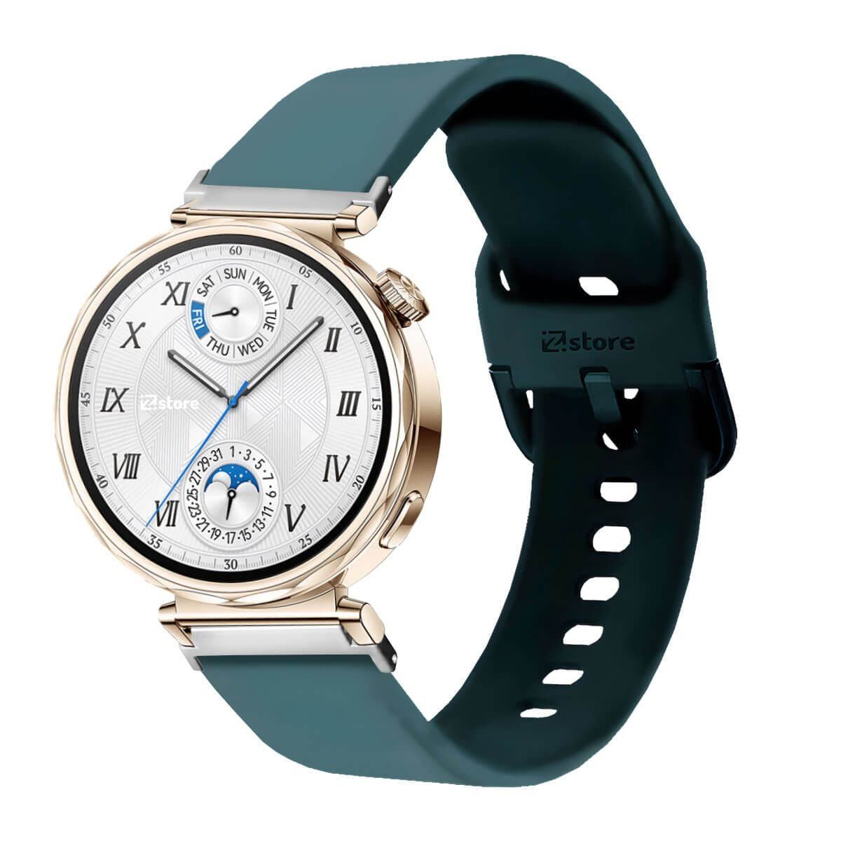 GENERICO - Correa Para Huawei Watch GT5 41mm Silver Verde Oscuro