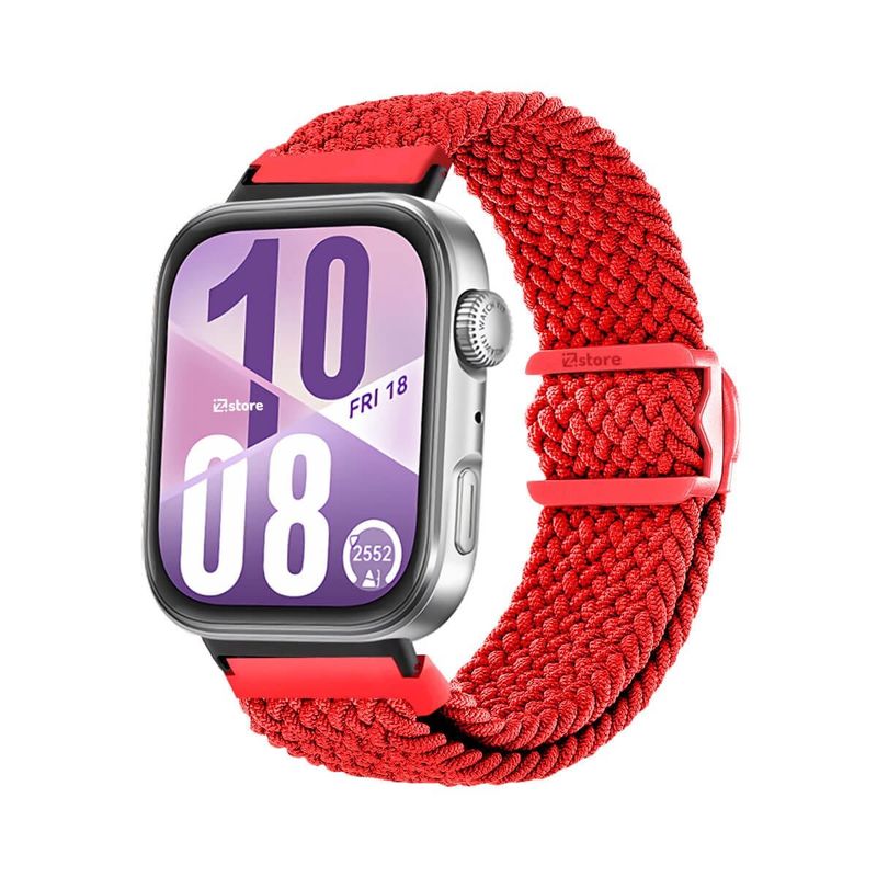 GENERICO - Correa de Nylon Para Huawei Watch Fit 4 Broche PVC Black Rojo