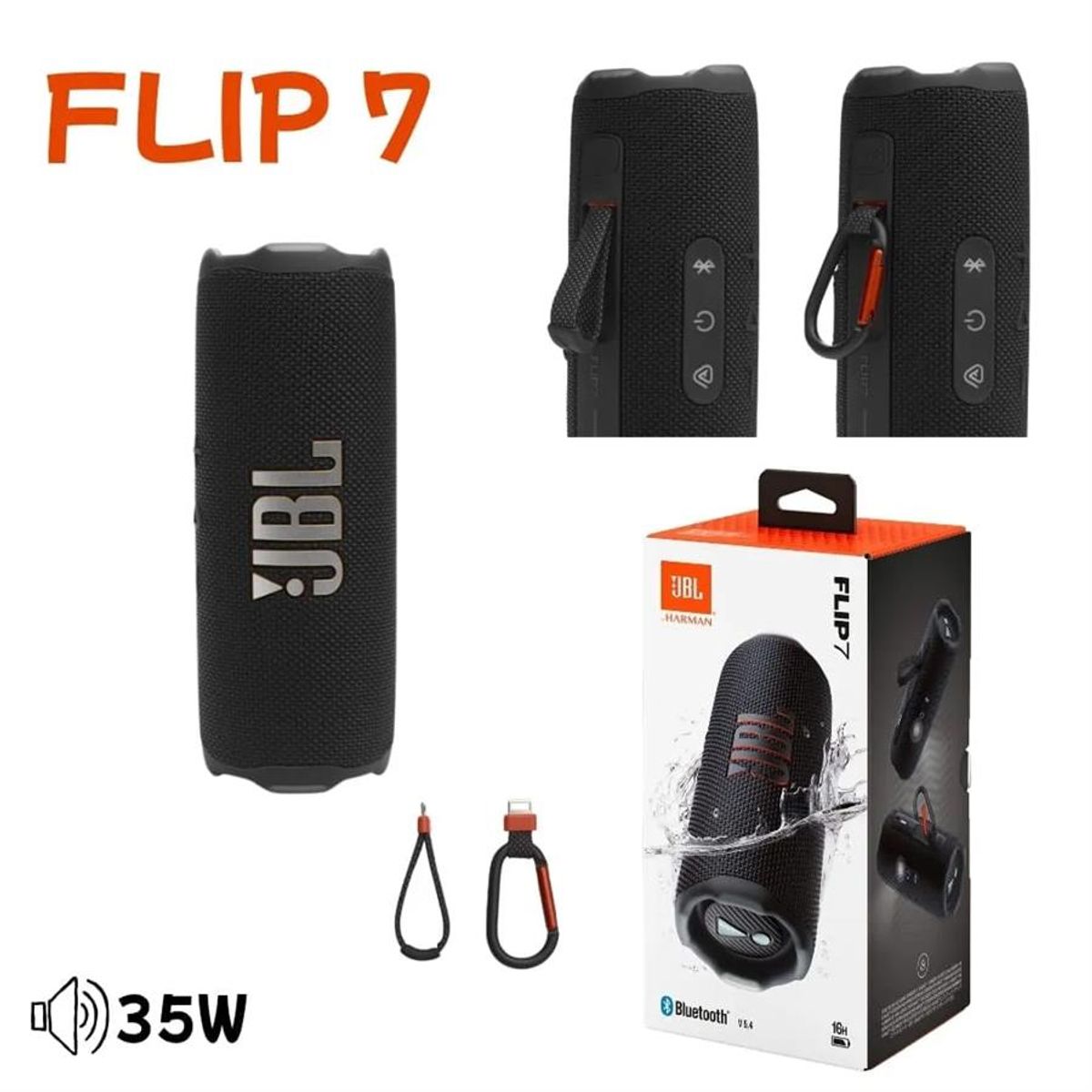 JBL - JBL FLIP 7 - COLOR NEGRO - 35 WATTS