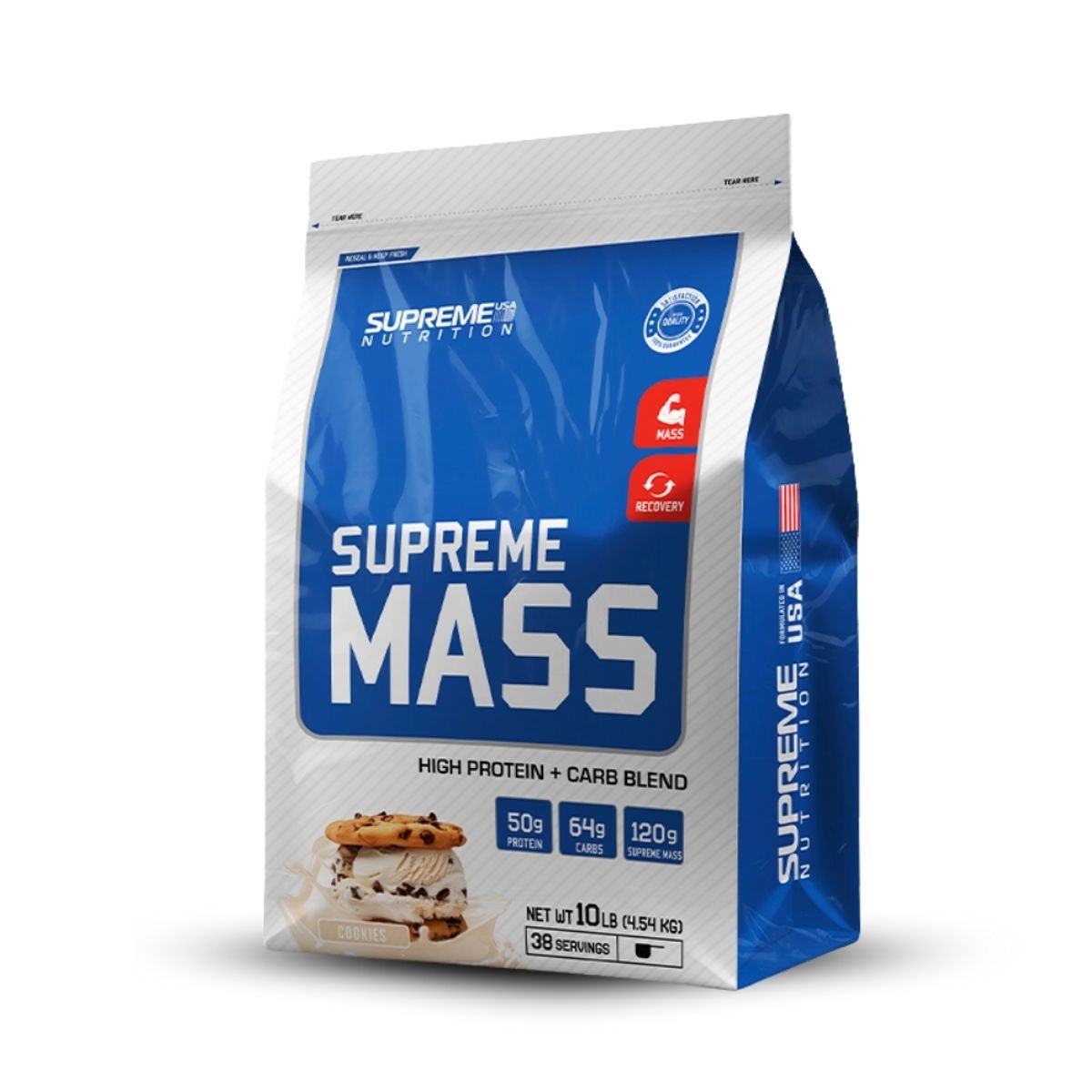 SUPREME NUTRITION - Supreme Mass 10Lb Cookies+Creatina Myprotein 250Gr
