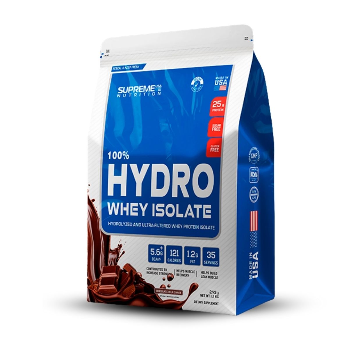 SUPREME NUTRITION - 100% Hydro Whey Isolate Chocolate 2.4 lb+Creatina Yava Labs 300Gr