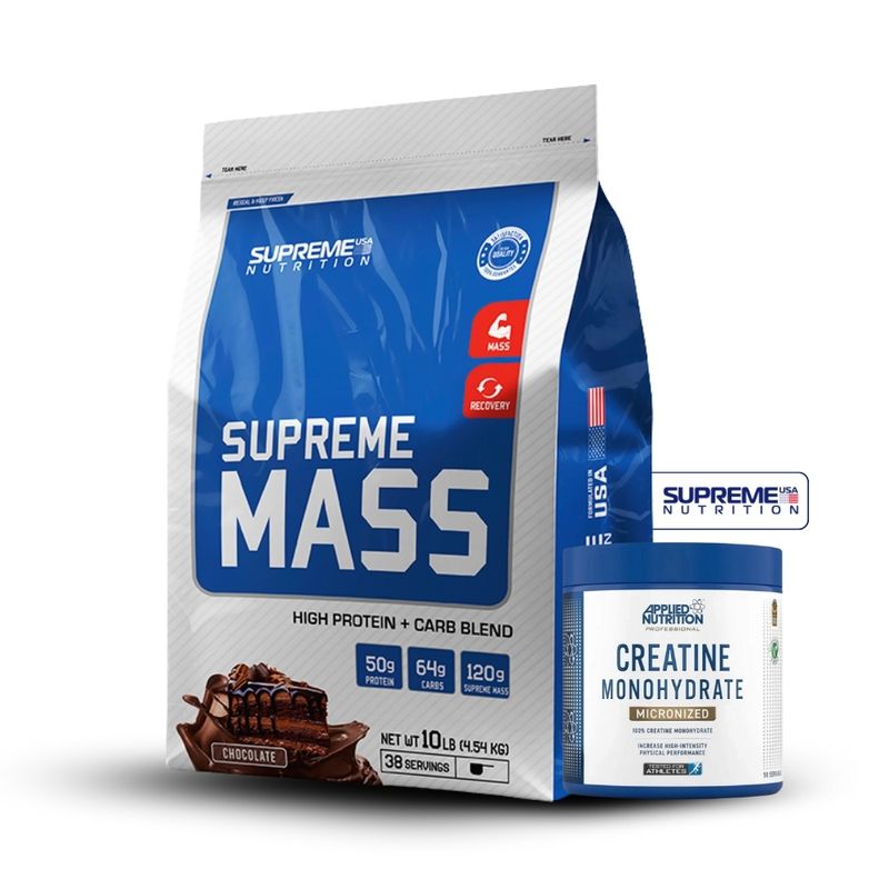 SUPREME NUTRITION - Supreme Mass 10Lb Chocolate+Creatina Applied Nutrition 250Gr