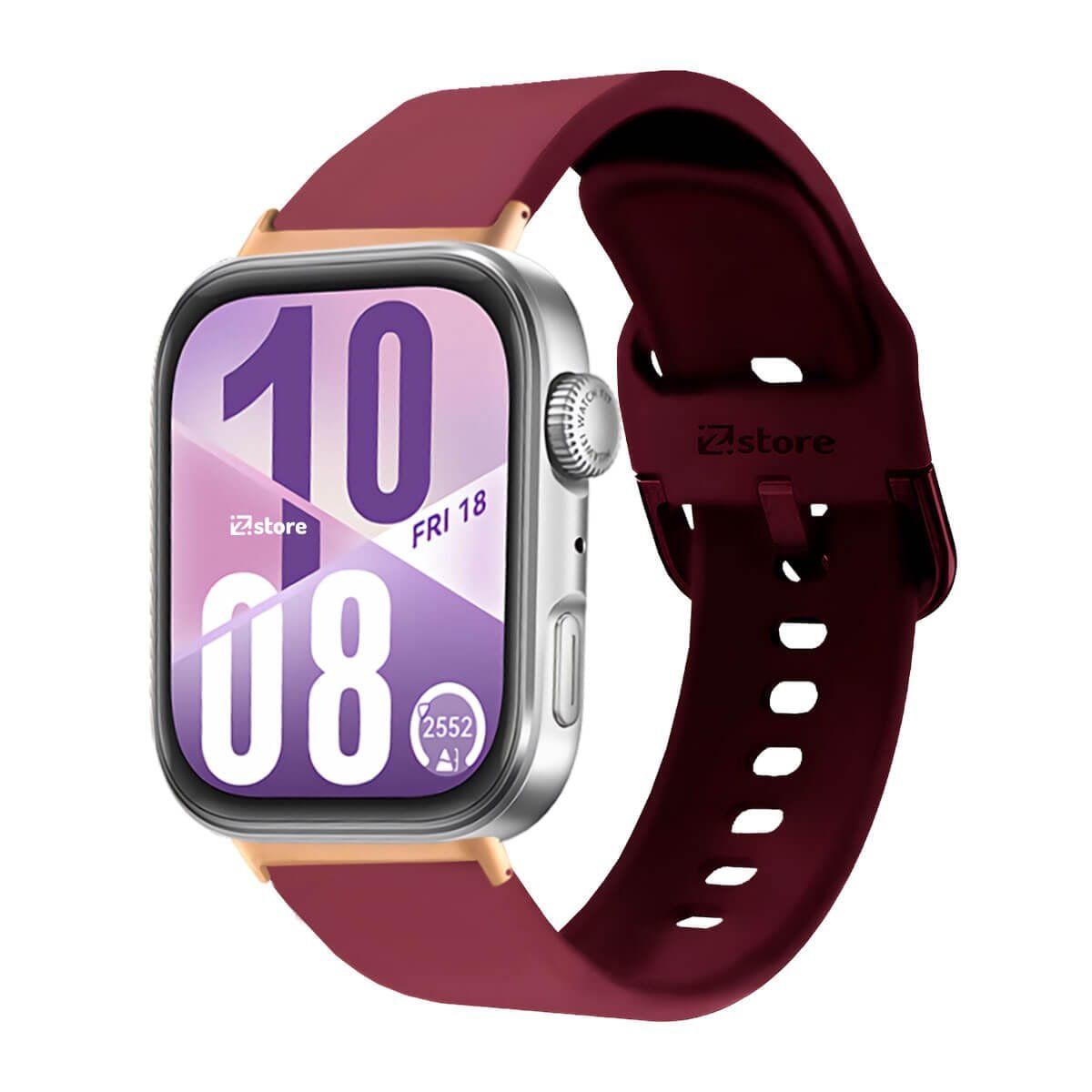 GENERICO - Correa Silicona Para Huawei Watch Fit 4 Hebilla Gold Rose Vino Rojo