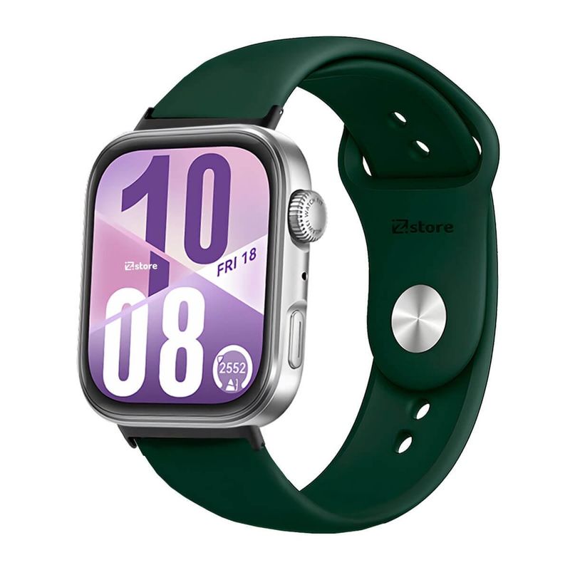 GENERICO - Correa Silicona Para Huawei Watch Fit 4 Broche Metal Black Verde Oscuro