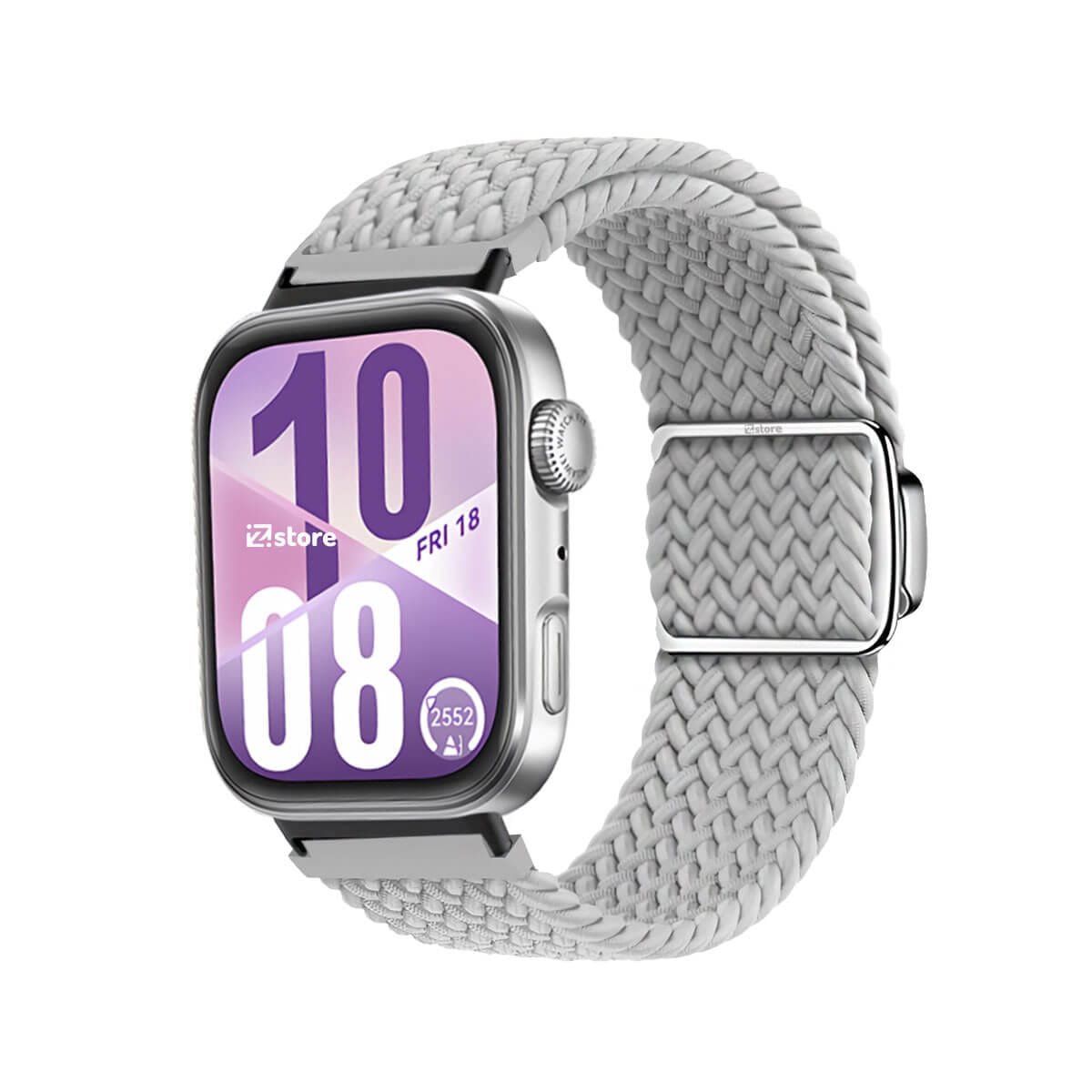 GENERICO - Correa de Nylon para Huawei Watch Fit 4 Broche Magnético gris claro Black