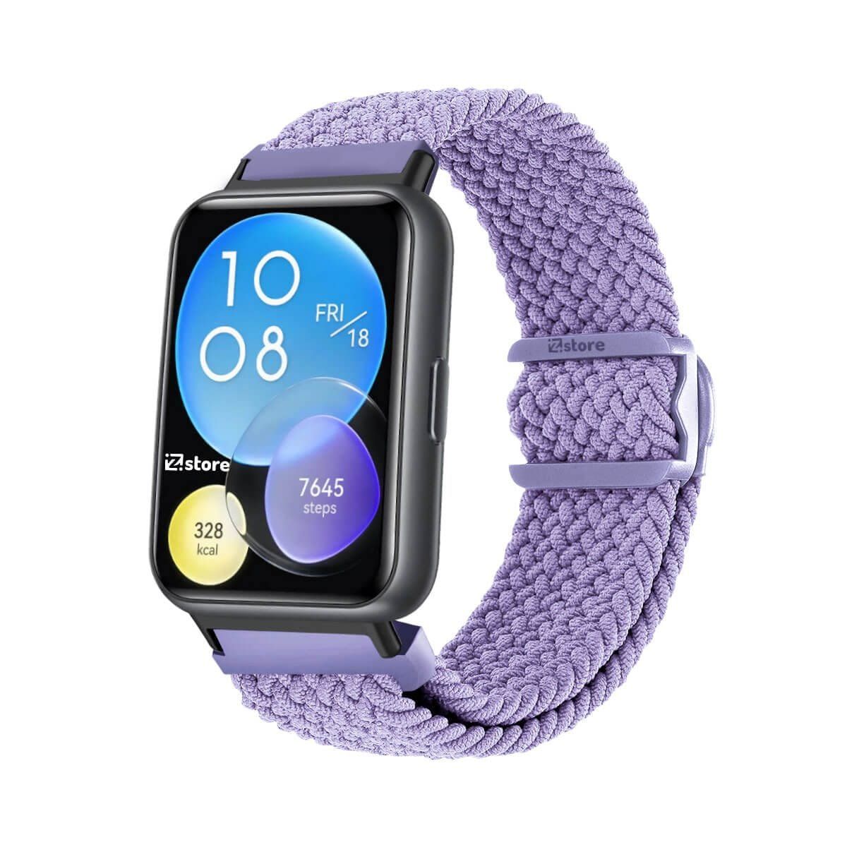 GENERICO - Correa de Nylon Para Huawei Watch Fit 2 Broche PVC Black Lila