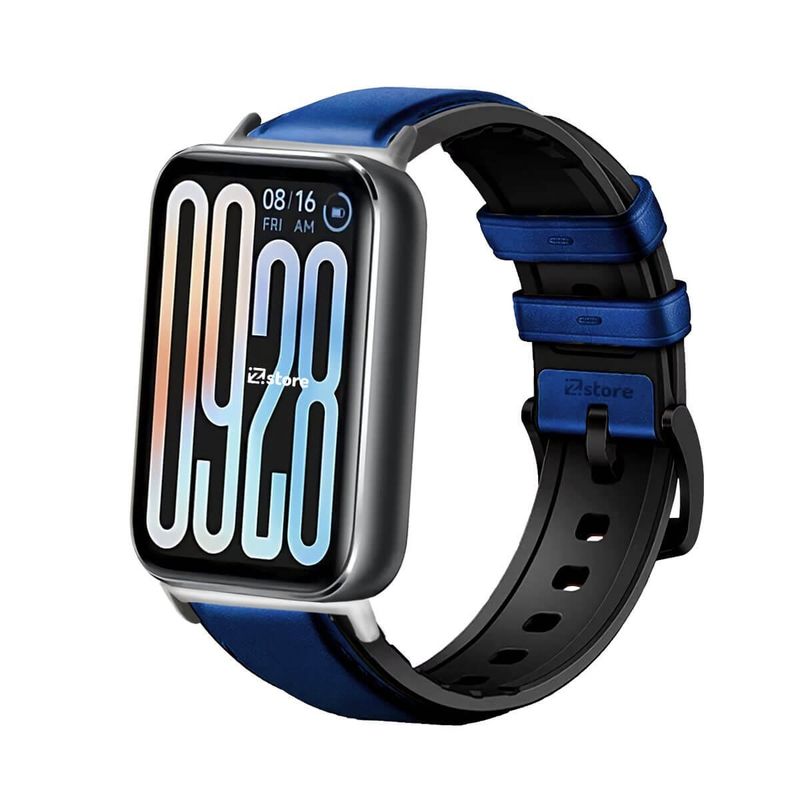 GENERICO - Correa de Cuero Para Xiaomi Smartband 9 Pro Silver Azul