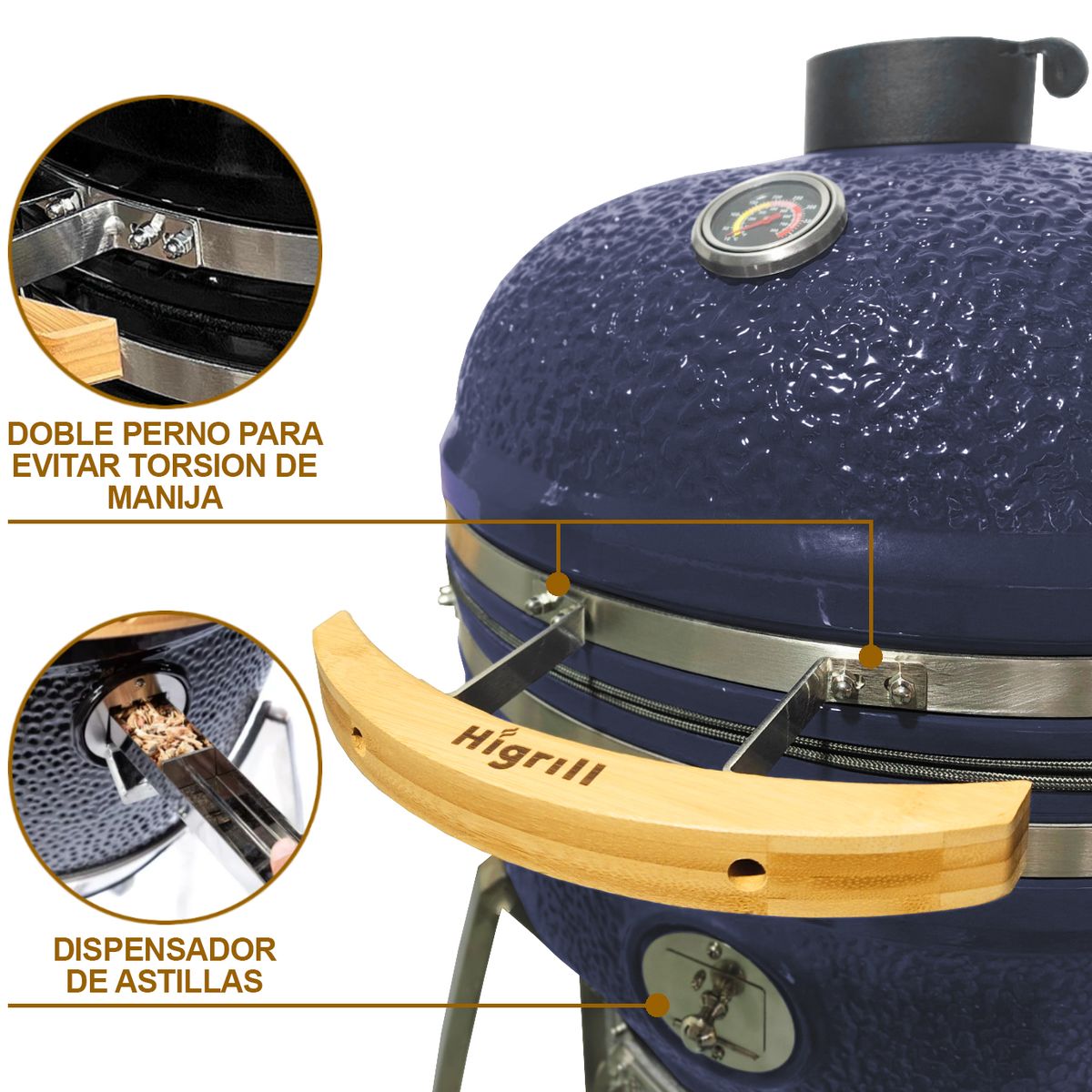 HIGRILL - Kamado 22 Pulgadas Higrill Parrilla Multifuncional Morado