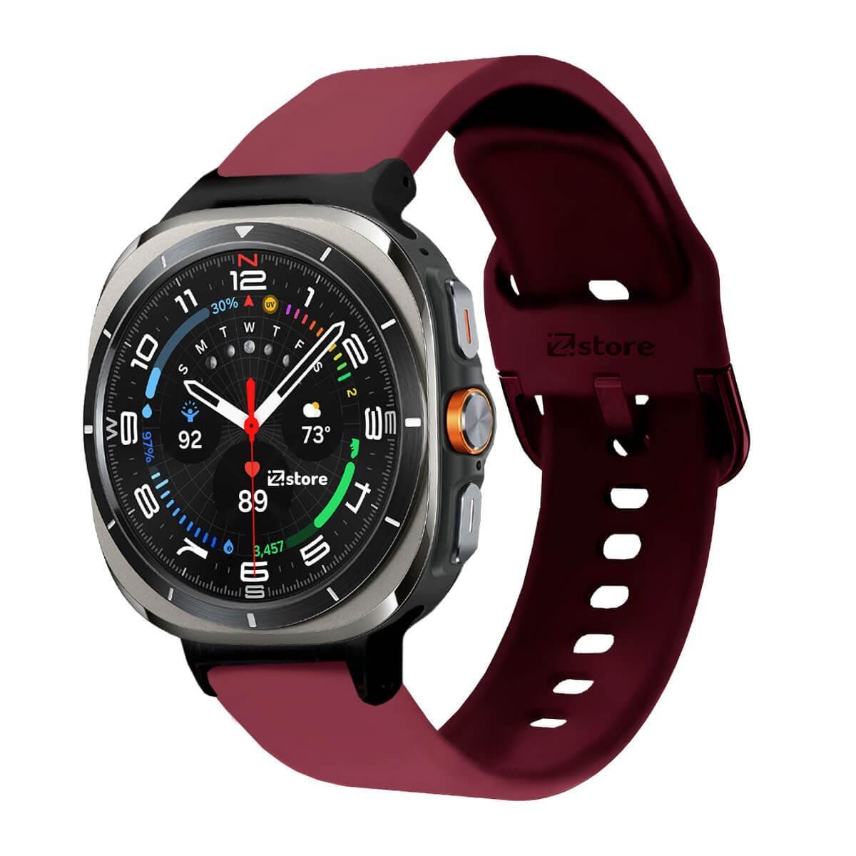 GENERICO - Correa Para Samsung Galaxy Watch Ultra Hebilla Vino Rojo