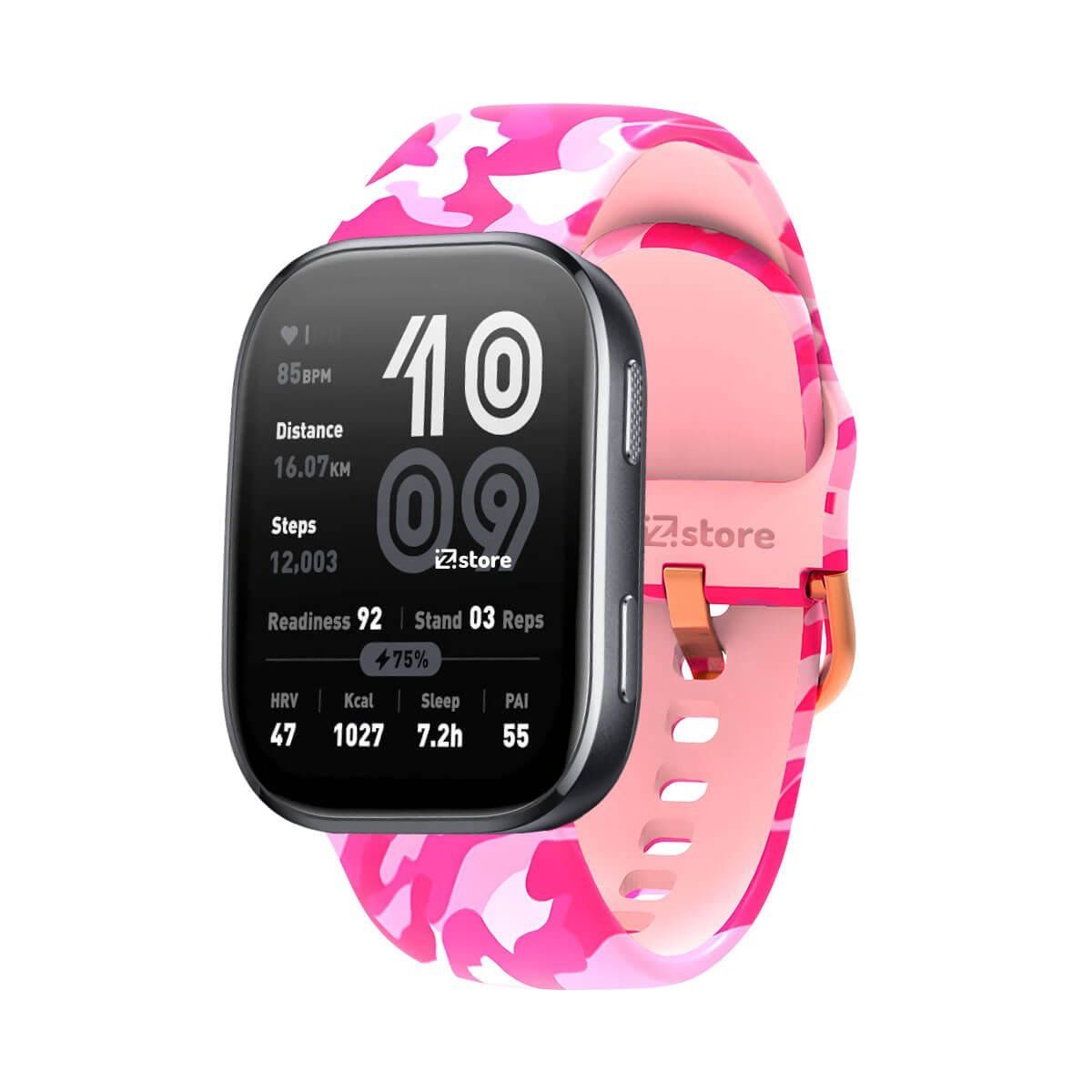 GENERICO - Correa Silicona Para Amazfit Bip 6 Camuflado Rosado