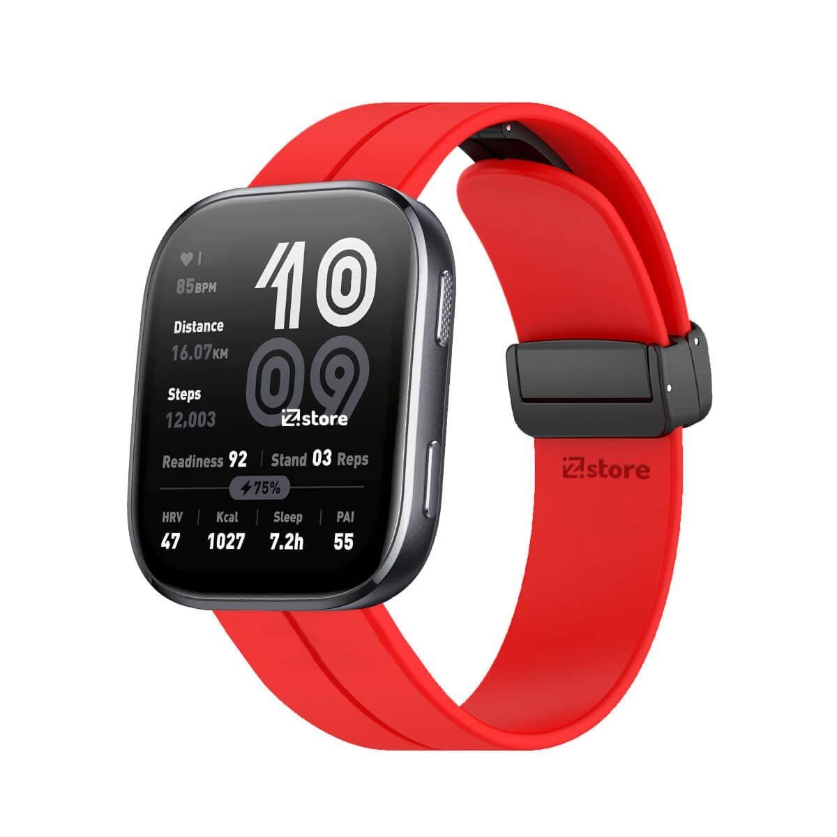 GENERICO - Correa Silicona Para Amazfit Bip 6 Broche Magnético Rojo