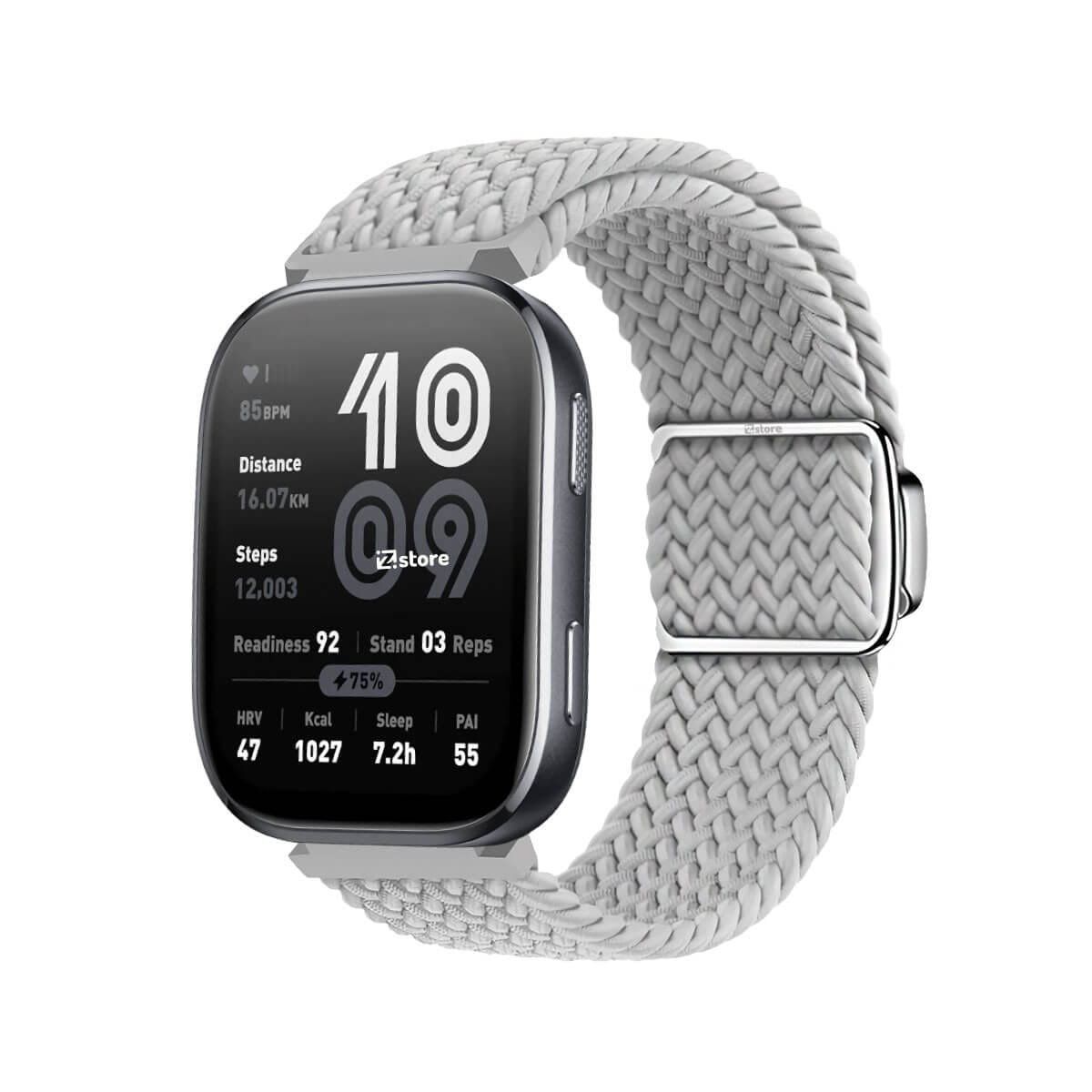 GENERICO - Correa de Nylon Para Amazfit Bip 6 con Broche Magnético gris claro