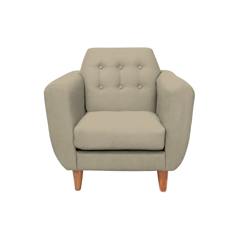 BARAKA HOME - Sofá Vintage Sofía 1 Cuerpo - Beige claro
