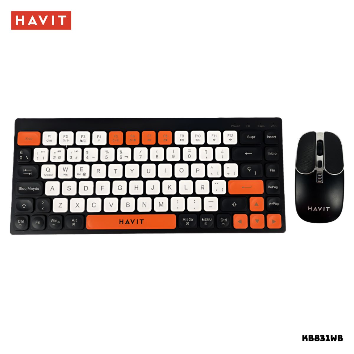 HAVIT - KIT HAVIT TECLADO Y MOUSE INALAMBRICO - KB831WB