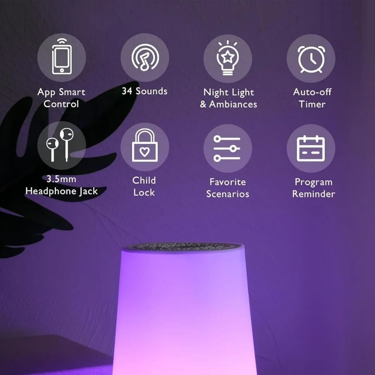 MOMCOZY - Máquina de sonidos y ruido blanco Momcozy con luz de noche