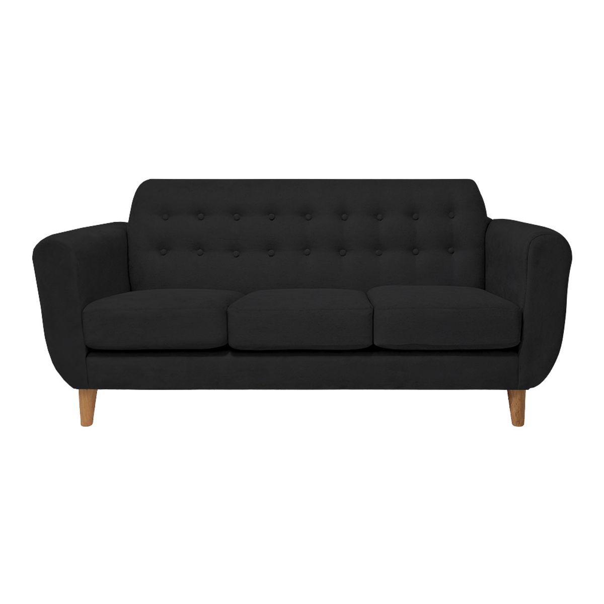 BARAKA HOME - Sofá Vintage Sofía 3 Cuerpos - Negro