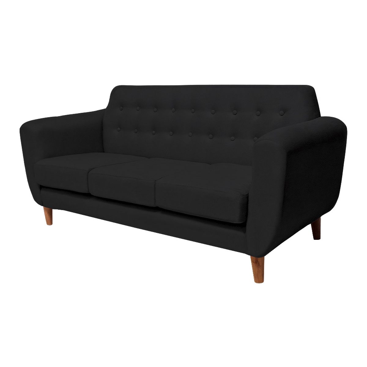 BARAKA HOME - Sofá Vintage Sofía 3 Cuerpos - Negro