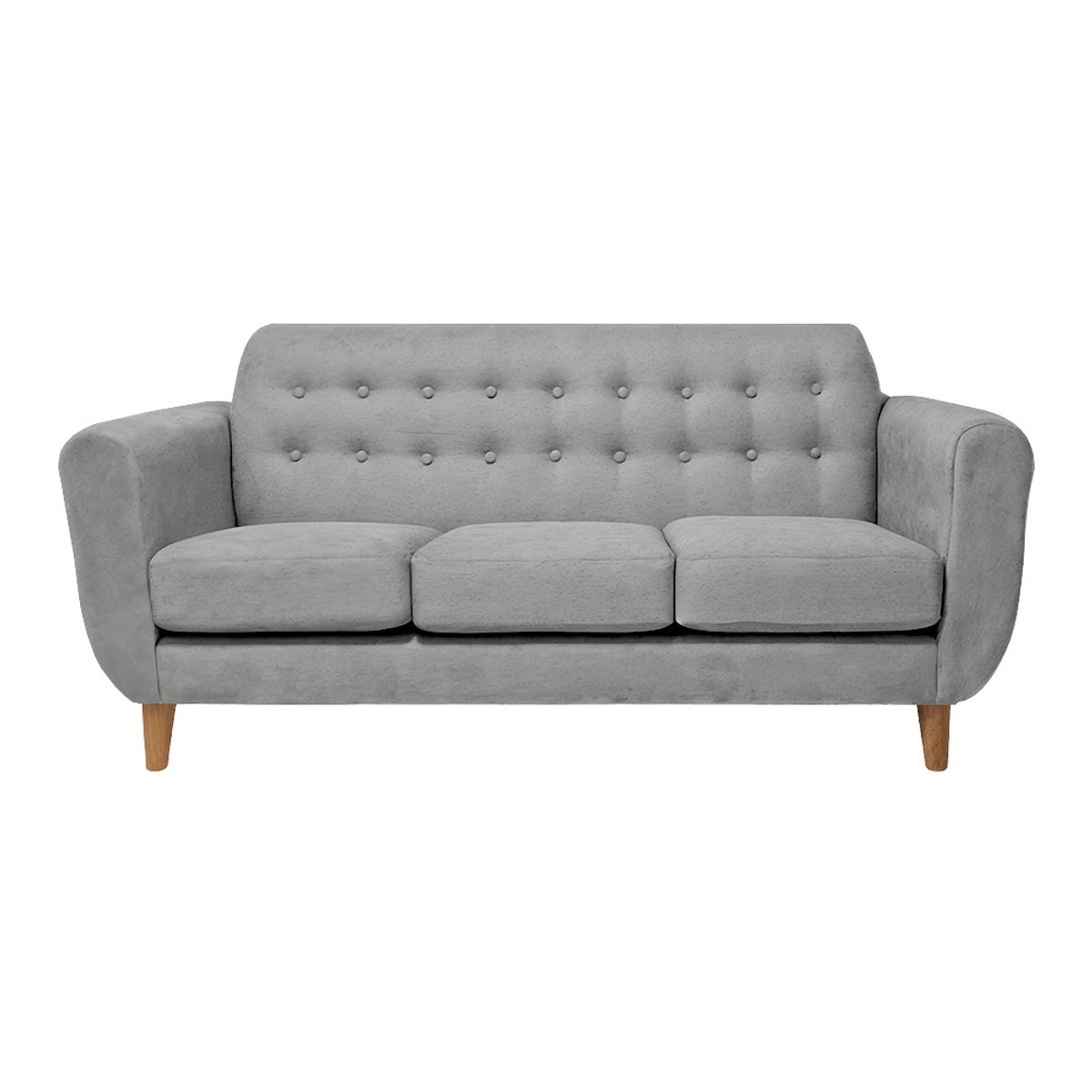 BARAKA HOME - Sofá Vintage Sofía 3 Cuerpos - Gris claro